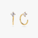 Wedding Bridal Commute Inlay Round Lab-grown Diamonds Ear Studs